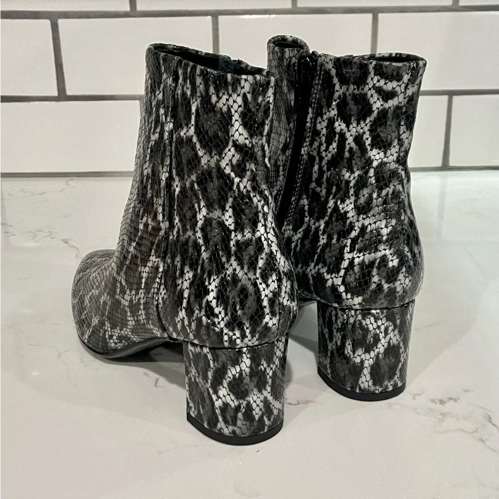 AGL Marette Snake Embossed Leopard Print Leather Ankle Boots Size 36